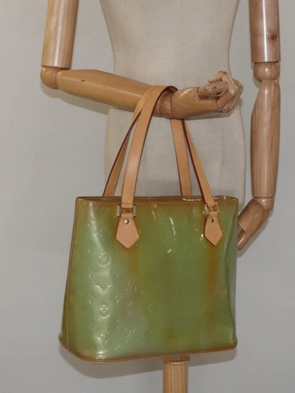 LOUIS VUITTON Monogram Vernis Houston Hand Bag Baby Blue M91005 LV Auth ar13496 - Picture 14 of 16